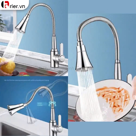 Vòi Rửa Chén Bẻ Đầu Loe Bi Nóng Lạnh FORLER