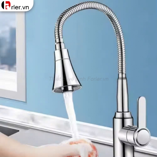 Vòi Rửa Chén Bẻ Đầu Loe Bi Nóng Lạnh FORLER