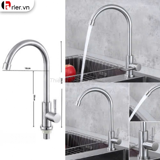 Vòi Chén Lạnh Phi 24 Xoay Bi 304 FORLER