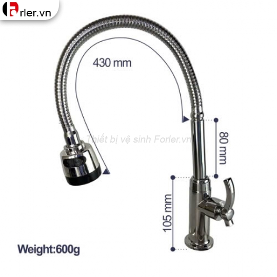 Vòi Chén Lạnh Loe Cần Dẻo FORLER
