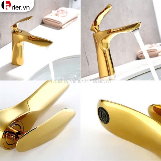 Vòi Lavabo Hình Chiếc Lá 20cm 30cm Cao Cấp Sáng Bóng Sang Trọng FORLER