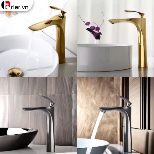 Vòi Lavabo Hình Chiếc Lá 20cm 30cm Cao Cấp Sáng Bóng Sang Trọng FORLER