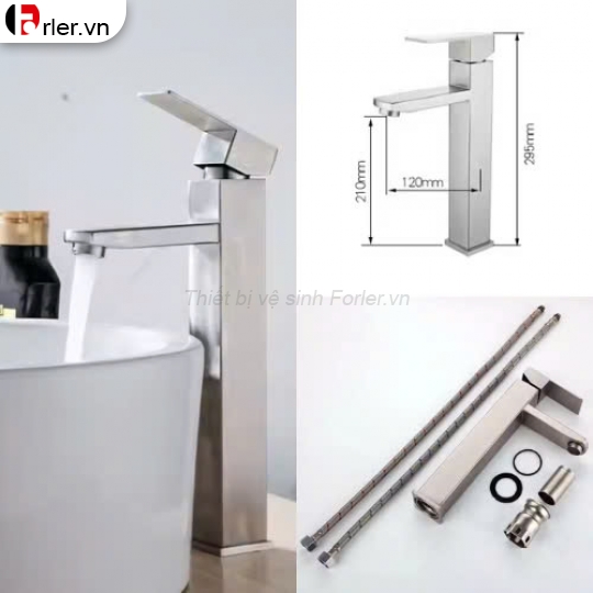 Vòi Lavabo Vuông 20cm 30cm Nóng - Lạnh FORLER