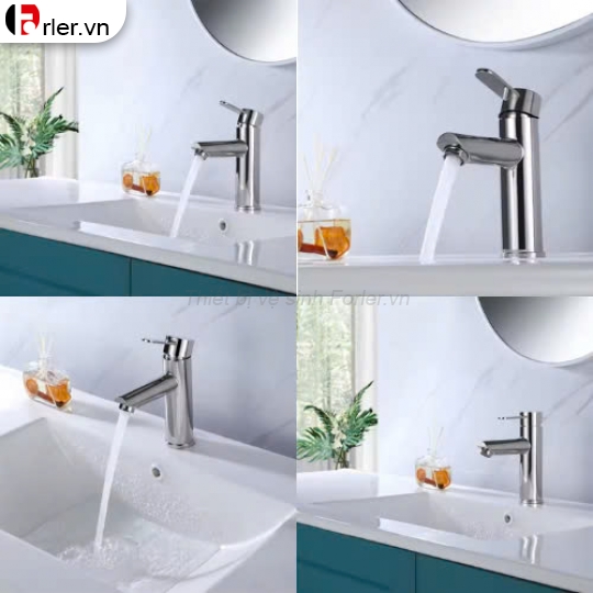 Vòi Lavabo Điếu Tròn Nóng Lạnh 20cm & 30cm Cao Cấp FORLER