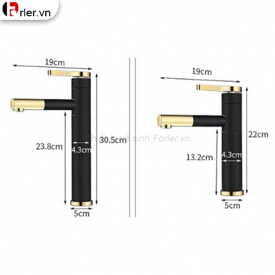 Vòi Lavabo Tròn 20cm & 30cm Nóng Lạnh FORLER