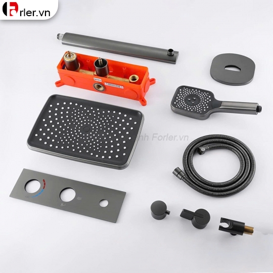 Sen Tắm Âm Tường Inox 304 Sơn Tĩnh Điện Xám (STAT04) FORLER