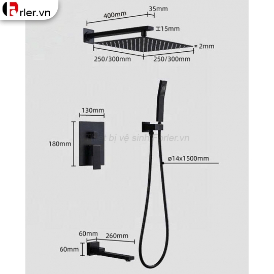 Sen Tắm Âm Tường Đồng Thau Sơn Tĩnh Điện Đen FORLER