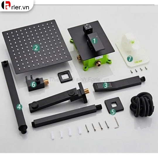 Sen Tắm Âm Tường Đồng Thau Sơn Tĩnh Điện Đen FORLER