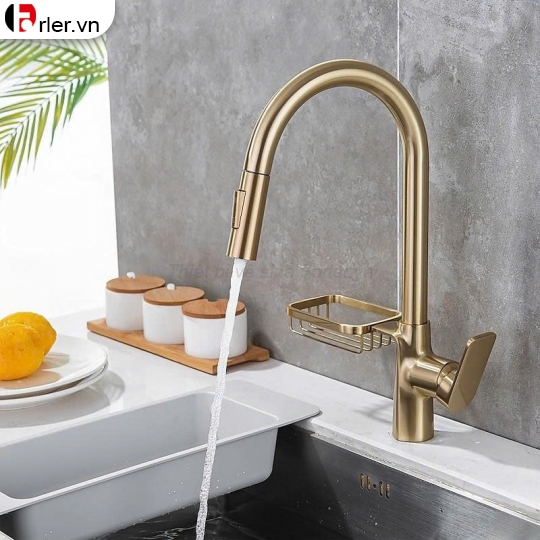 Vòi Chén Rút Có Giá Để Xà Bông Nóng-Lạnh (VRC06) Forler