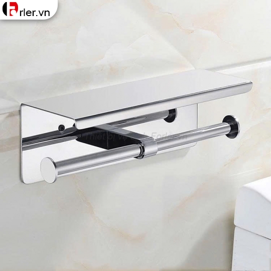 Móc Treo Giấy Vệ Sinh Đôi INOX Crom Bóng FORLER
