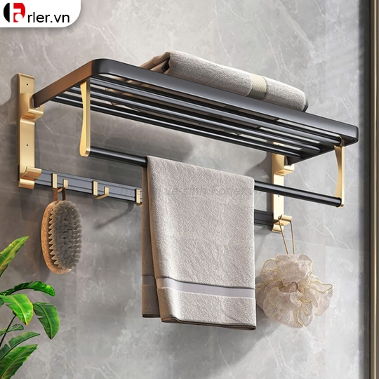 Combo Phụ Kiện Phòng Tắm Nano Đen Vàng FORLER