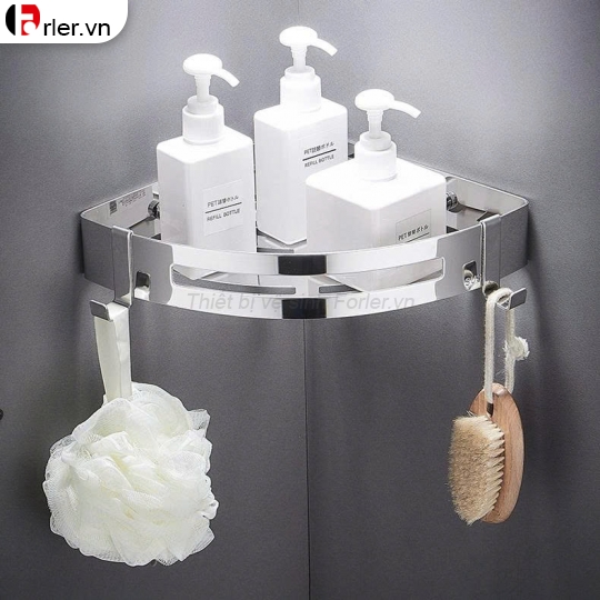 Kệ Góc Lỗ Treo Tường Inox - 1 TẦNG FORLER
