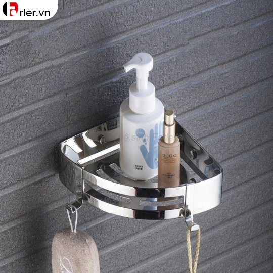 Kệ Góc Lỗ Treo Tường Inox - 1 TẦNG FORLER