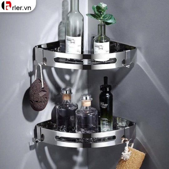 Kệ Góc Lỗ Treo Tường Inox - 1 TẦNG FORLER