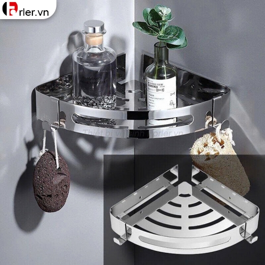 Kệ Góc Lỗ Treo Tường Inox - 1 TẦNG FORLER