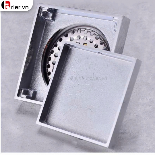 Phễu Sàn Vuông 10x10 Inox 304 Mờ FORLER