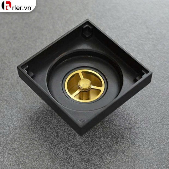 Phễu Thoát Sàn Chống Hôi Đồng Thau Bóng Mạ Đen FORLER