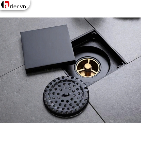 Phễu Thoát Sàn Chống Hôi Đồng Thau Bóng Mạ Đen FORLER