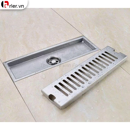 Phễu Thoát Sàn Chống Hôi INOX 304 Mờ KT 10x30cm FORLER