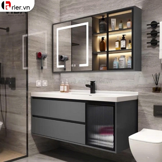 Bộ Tủ Nhựa PVC - Mặt Lavabo Sứ Âm Liền Khối FORLER