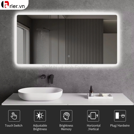 GƯƠNG LED CHỮ NHẬT CẢM ỨNG FORLER