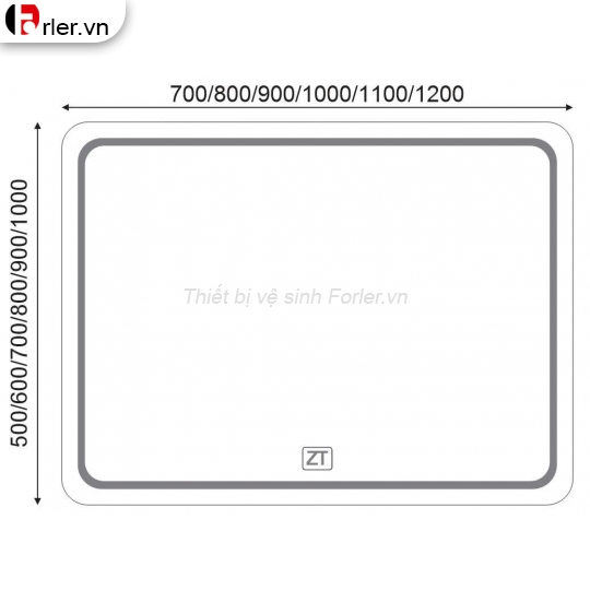 GƯƠNG ĐÈN LED CẢM ỨNG CHỮ NHẬT FORLER