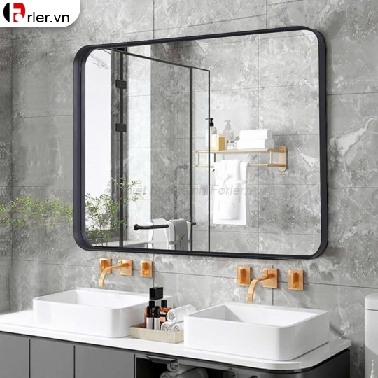 GƯƠNG CHỮ NHẬT VIỀN SẮT SƠN TĨNH ĐIỆN ĐEN FORLER