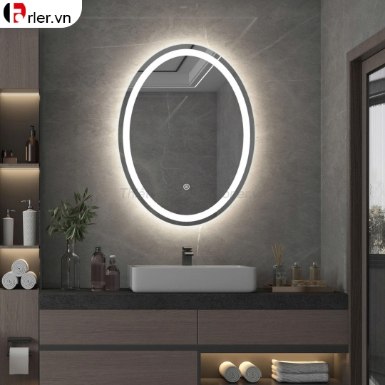 GƯƠNG OVAL ĐÈN LED CẢM ỨNG KT 70X50cm FORLER