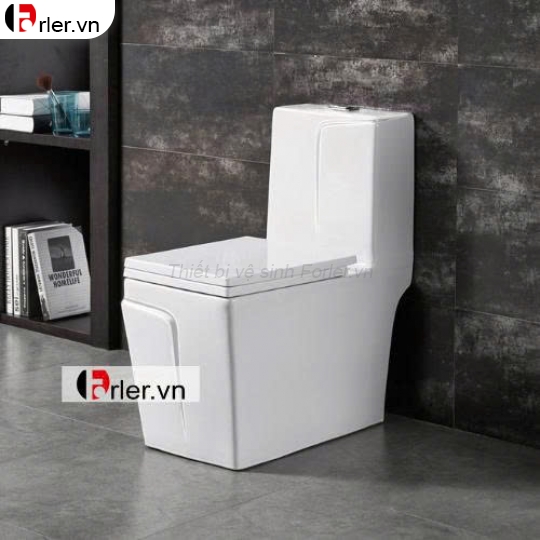 Bồn Cầu Một Khối Dáng Vuông Cao Cấp 
