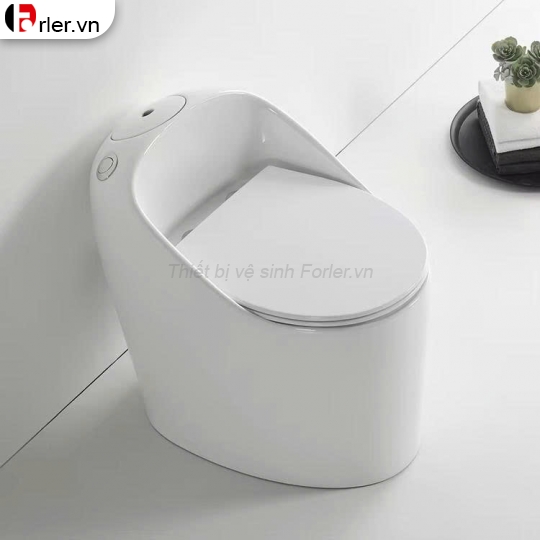 Bồn Cầu Một Khối Kiểu Dáng Tròn ( Nắp Nhựa UF ) 