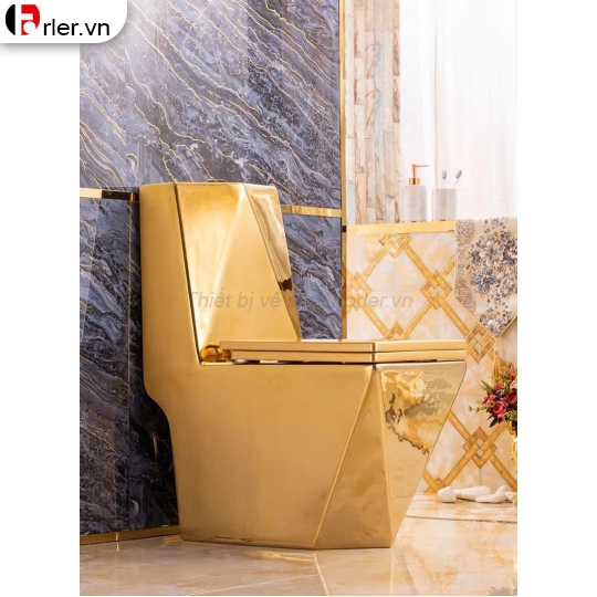 Bồn Cầu Một Khối Men Sứ Vàng Đồng Cao Cấp Forler