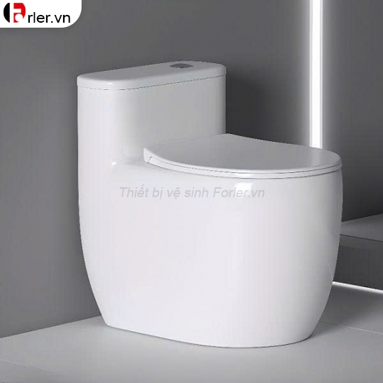 Bồn Cầu 1 Khối Thân Lùn Men Sứ Trắng Cao Cấp Forler