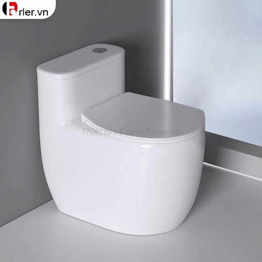 Bồn Cầu 1 Khối Thân Lùn Men Sứ Trắng Cao Cấp Forler