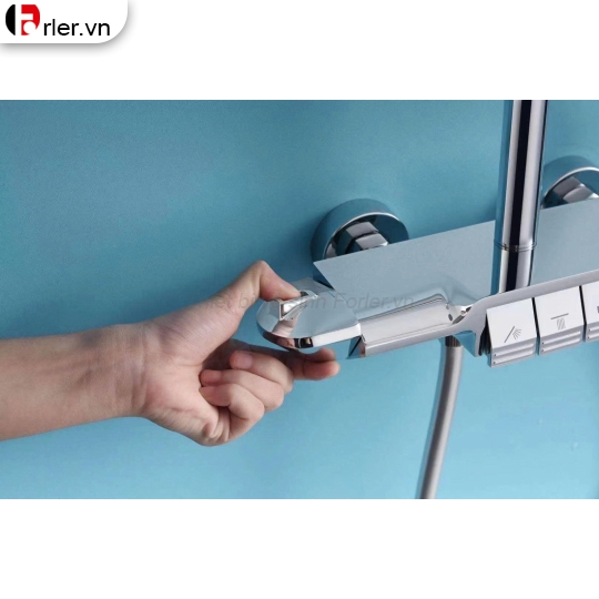 Sen Tắm Cây Nóng Lạnh Crom Bóng Và Nano Đen FL-ST20 Forler