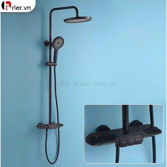 Sen Tắm Cây Nóng Lạnh Crom Bóng Và Nano Đen FL-ST20 Forler