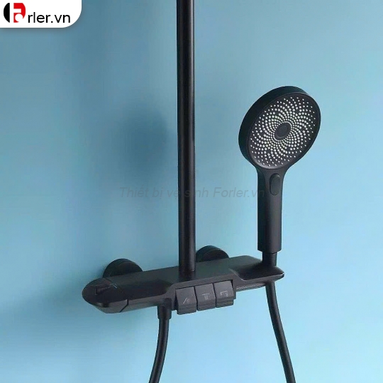 Sen Tắm Cây Nóng Lạnh Crom Bóng Và Nano Đen FL-ST20 Forler