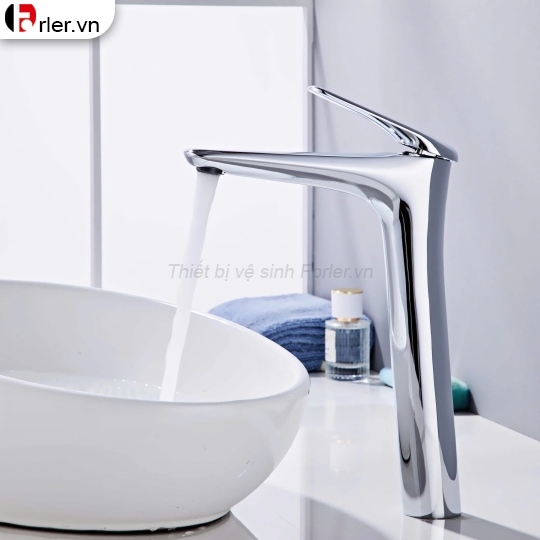 Vòi Lavabo Nóng Lạnh Đồng mạ Crome Cao 30cm (FL-VLVB35) Forler