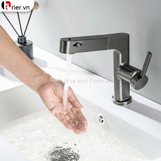 Vòi Nóng Lạnh Dây Rút Xám Nano Sơn Tĩnh Điện (FL-VLVB52) Forler