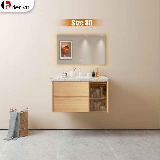 Bộ Tủ Lavabo Gương Đèn Led Nhựa PVC Forler 