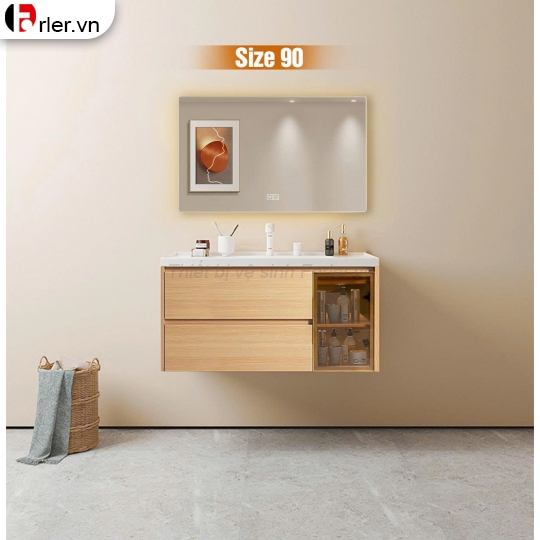 Bộ Tủ Lavabo Gương Đèn Led Nhựa PVC Forler 