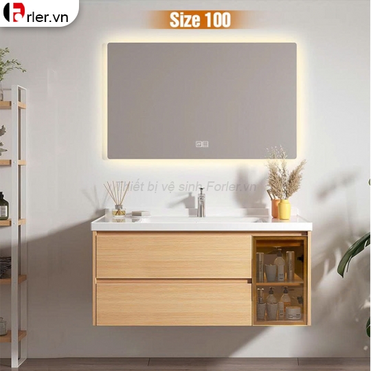 Bộ Tủ Lavabo Gương Đèn Led Nhựa PVC Forler 