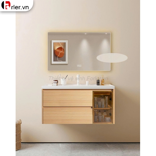 Bộ Tủ Lavabo Gương Đèn Led Nhựa PVC Forler 