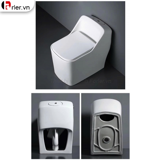 Bồn Cầu Một Khối Dáng Lùn Cao Cấp (Nắp Nhựa UF)