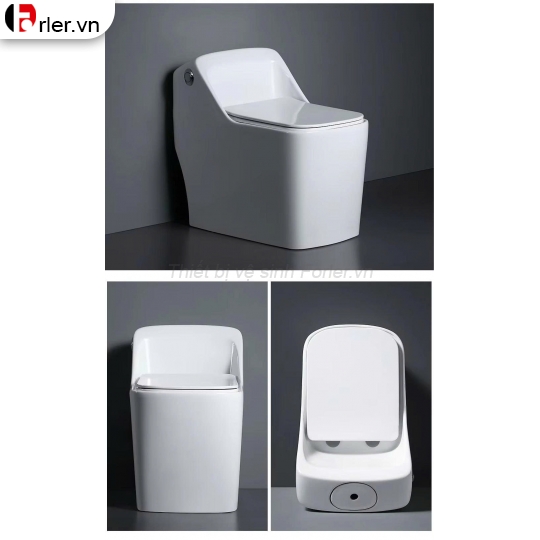 Bồn Cầu Một Khối Dáng Lùn Cao Cấp (Nắp Nhựa UF)