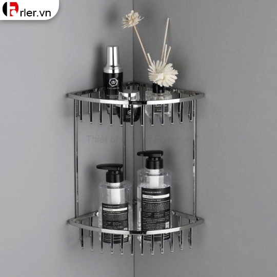 Kệ Góc Treo Tường INOX 304 Nan Vuông Đúc Đặc FORLER