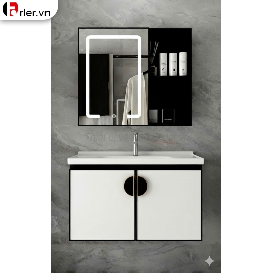 Bộ Tủ Nhôm Hợp Kim Chậu Lavabo Cao Cấp Và Tủ Gương Led Forler