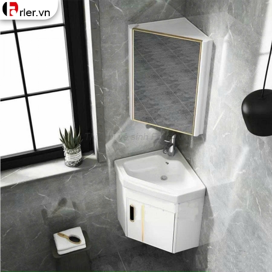 Bộ Tủ Góc Treo Tường Nhôm Hợp Kim Chậu Lavabo Và Tủ Gương Forler