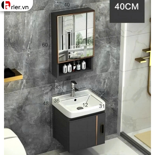 Bộ Tủ Nhôm Hợp Kim Mini Full Xám Forler