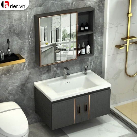 Bộ Tủ Lavabo Nhôm Hợp Kim Và  Tủ Gương Thường Forler