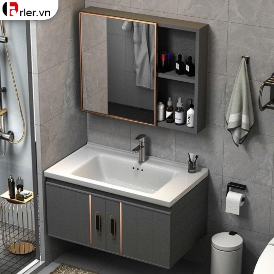 Bộ Tủ Lavabo Nhôm Hợp Kim Và  Tủ Gương Thường Forler
